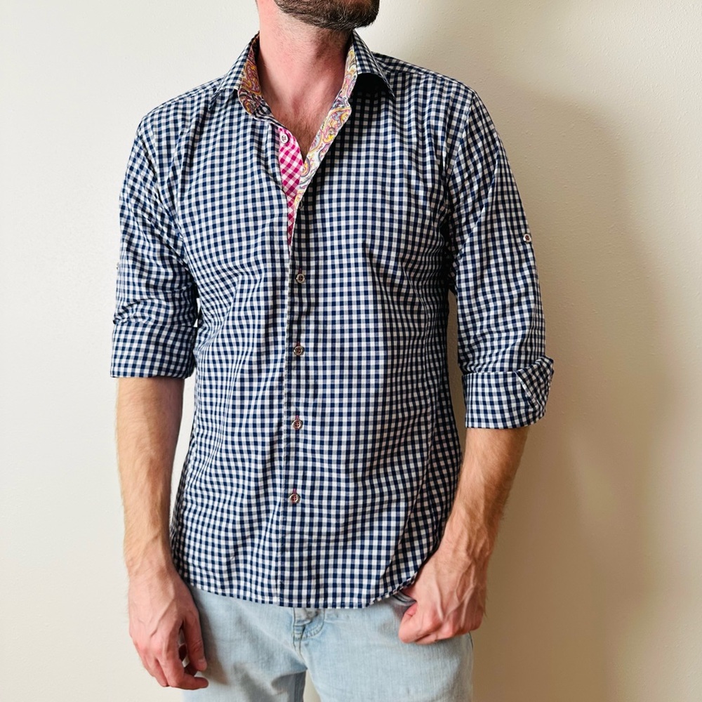 Jared lang plaid button down shirt long sleeve